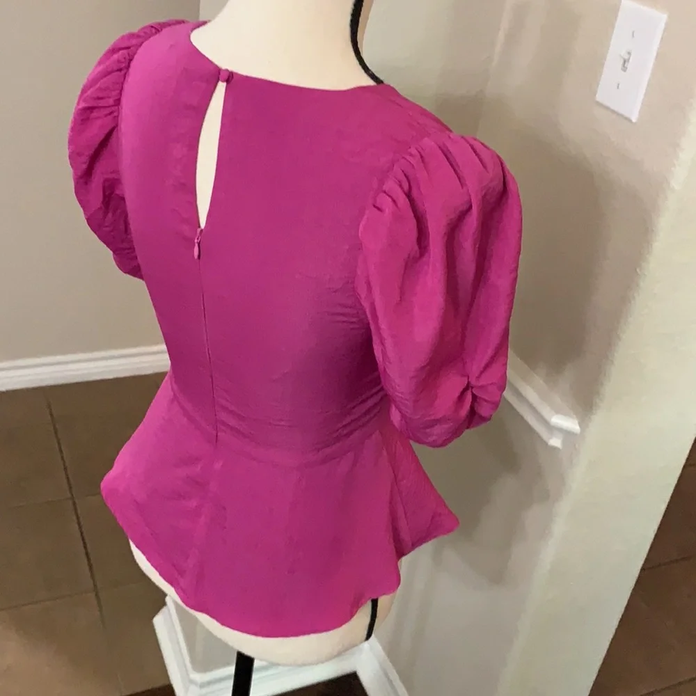Dee Elly purple peplum top Size S - Picture 11 of 16